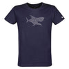 T-shirt homme bleu marine requin ajoure bleu marine