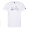 Dessin MOTO ALLEMANDE Marine - T-shirt Blanc Col Rond