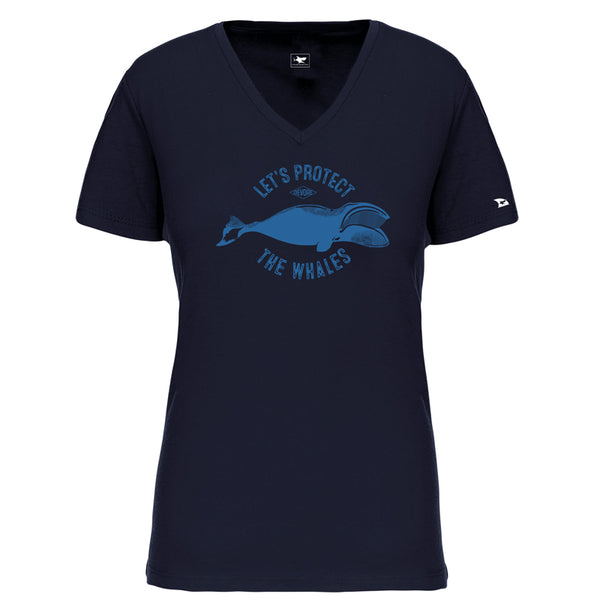 T-shirt femme Let's protect the whales baleine franche