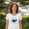 T-shirt femme col V Requin ville