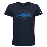 T-shirt homme Let's protect the whales baleine franche