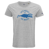 T-shirt homme Let's protect the whales baleine franche