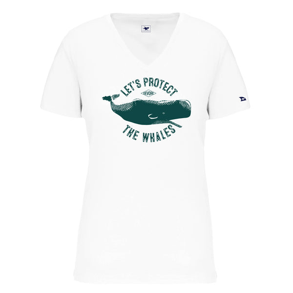 T-shirt femme Let's protect the whales cachalot