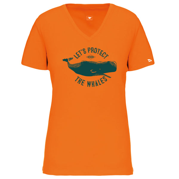 T-shirt femme Let's protect the whales cachalot