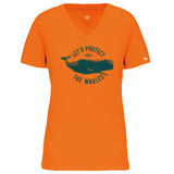 T-shirt femme Let's protect the whales cachalot