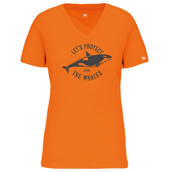 T-shirt femme Let's protect the whales orque épaulard