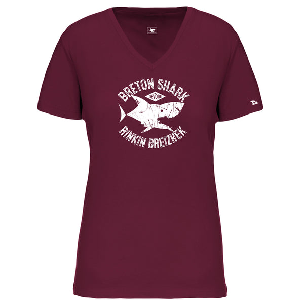 T-shirt femme col V requin Rinkin