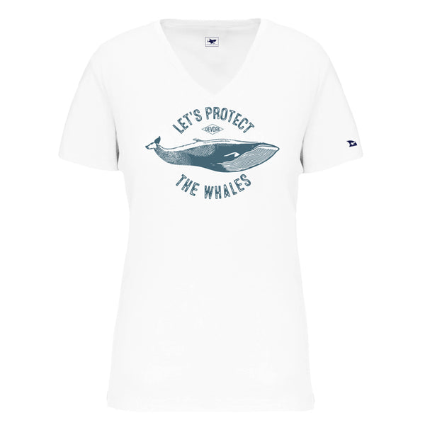 T-shirt femme Let's protect the whales rorqual du nord