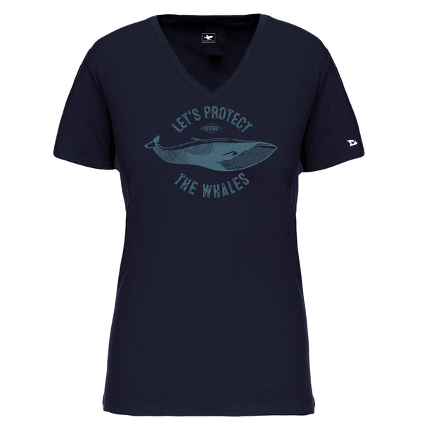 T-shirt femme Let's protect the whales rorqual du nord