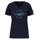 T-shirt femme Let's protect the whales rorqual du nord