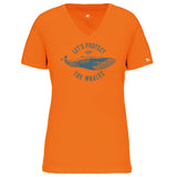 T-shirt femme Let's protect the whales rorqual du nord