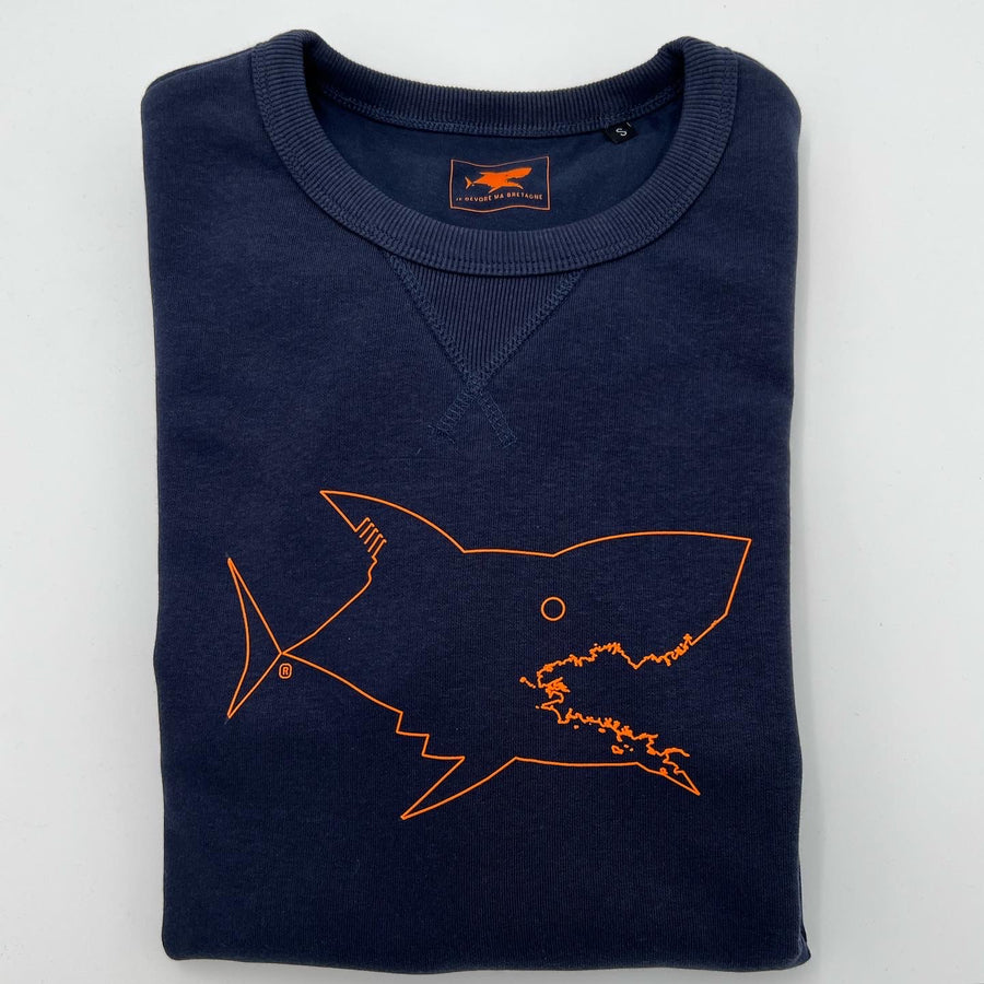 Sweat-shirt zippé à capuche bleu marine femme requin Sweat-shirt zippé à capuche bleu marine femme requin