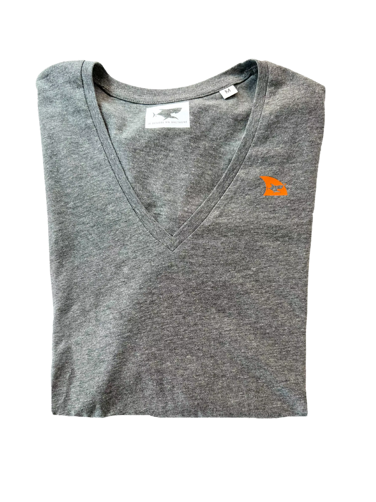 T-shirt gris col V à manches longues - Eden Park T-shirt gris col V à manches longues - Eden Park
