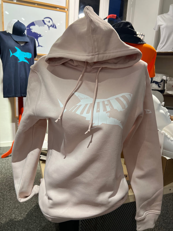 HOODIE ROSE PALE REQUIN BLANC "PIANO" - MIXTE
