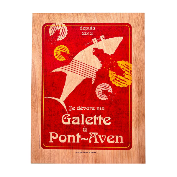Plaque Décorative Bois Requin Galette Pont-Aven