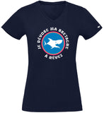T-Shirt Femme - Taille M - villes de Bretagne et du Monde - Bleu Marine - Je dévore ma Bretagne à  Nevez