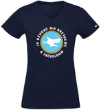 T-Shirt Femme - Taille L - villes de Bretagne et du Monde - Bleu Marine - Je dévore ma Bretagne à Trevignon