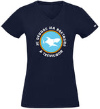 T-Shirt Femme - Taille M - villes de Bretagne et du Monde - Bleu Marine - Je dévore ma Bretagne à Trevignon