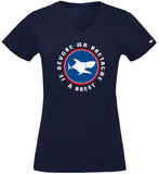 T-Shirt Femme - Taille S - villes de Bretagne et du Monde - Bleu Marine - Je dévore ma Bretagne à  Brest