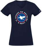 T-Shirt Femme - Taille L - villes de Bretagne et du Monde - Bleu Marine - Je dévore ma Bretagne àBrest