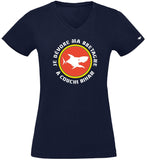 T-Shirt Femme - Taille L - villes de Bretagne et du Monde - Bleu Marine - Je dévore ma Bretagne à Couchi Bihan