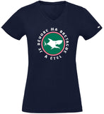T-Shirt Femme - Taille L - villes de Bretagne et du Monde - Bleu Marine - Je dévore ma Bretagne à Étel