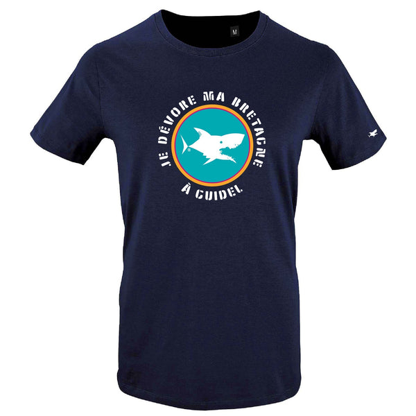 T-Shirt Enfant - Taille 8 ans - villes de Bretagne et du Monde - Bleu Marine - Je dévore ma Bretagne à Guidel