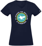 T-Shirt Femme - Taille S - villes de Bretagne et du Monde - Bleu Marine - Je dévore ma Bretagne à Kervatous
