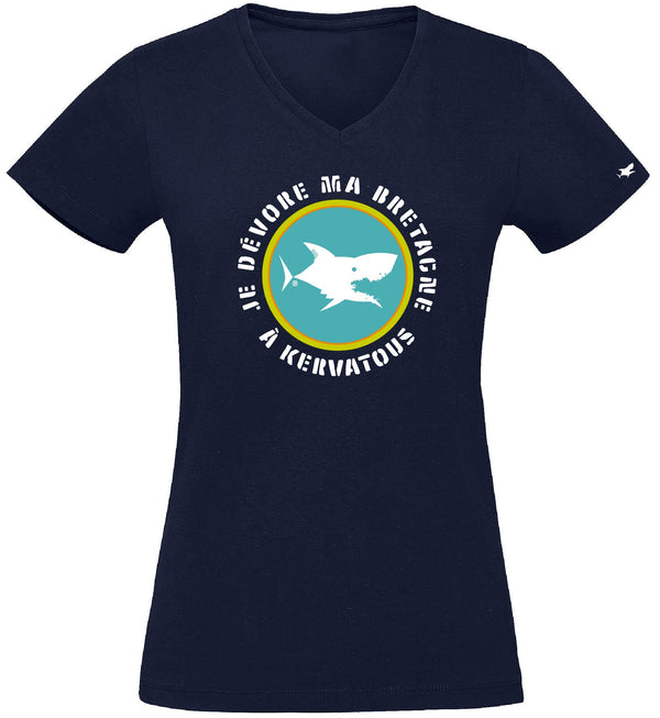 T-Shirt Enfant - Taille 2 ans - villes de Bretagne et du Monde - Bleu Marine - Je dévore ma Bretagne à Kervatous