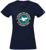 T-Shirt Femme - Taille L - villes de Bretagne et du Monde - Bleu Marine - Je dévore ma Bretagne à  Larmor Plage