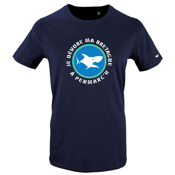 T-Shirt Femme - Taille L - villes de Bretagne et du Monde - Bleu Marine - Je dévore ma Bretagne àPenmarc'h