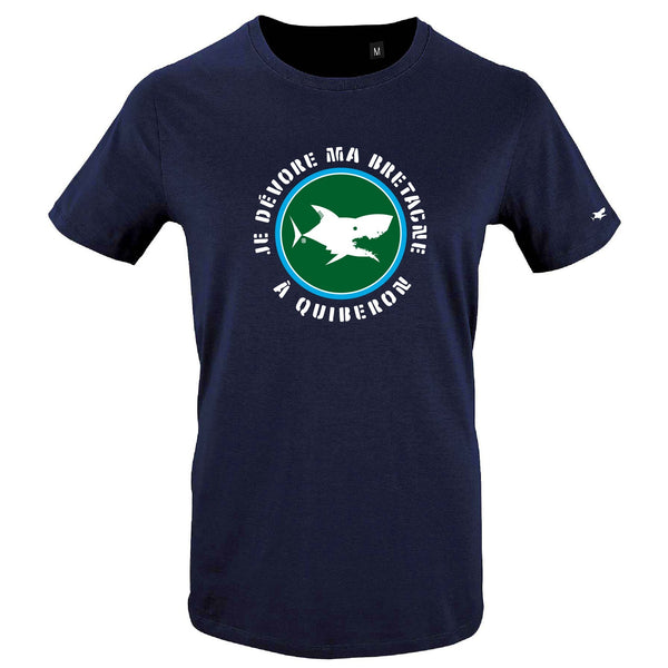 T-Shirt Homme - Taille XL - villes de Bretagne et du Monde - Bleu Marine - Homme - Je dévore ma Bretagne à Quiberon