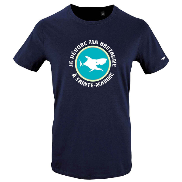 T-Shirt Enfant - Taille 10 ans - villes de Bretagne et du Monde - Bleu Marine - Je dévore ma Bretagne à Sainte-Marine