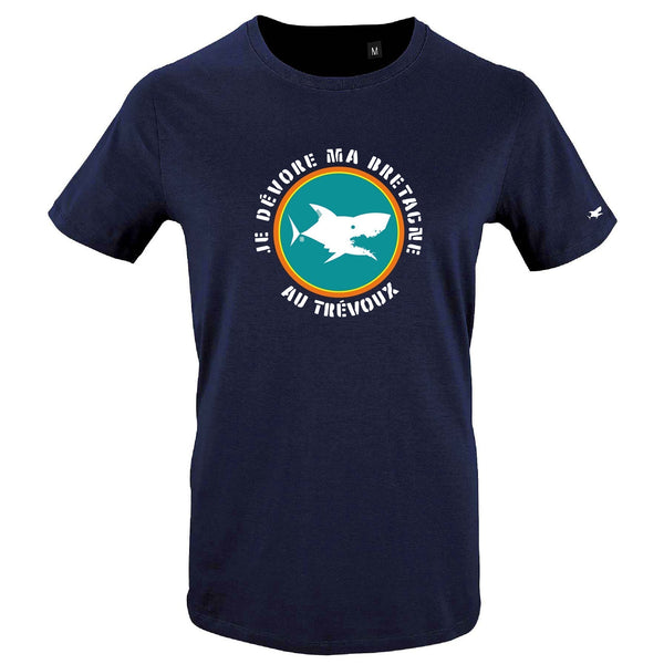 T-Shirt Enfant - Taille 12 ans - villes de Bretagne et du Monde - Bleu Marine - Je dévore ma Bretagne au Trévoux