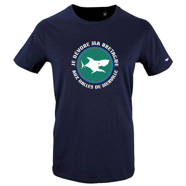 T-Shirt Homme - Taille XXL - villes de Bretagne et du Monde - Bleu Marine - Homme - Je dévore ma Bretagne aux Halles De Merville