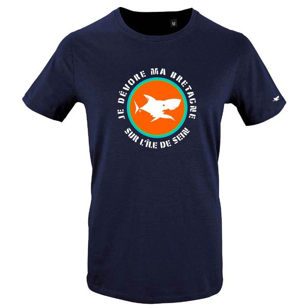 T-Shirt Homme - Taille XXL - villes de Bretagne et du Monde - Bleu Marine - Homme - Je dévore ma Bretagne sur  l'Île De Sein