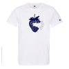 Dessin FRAISE ÉCLATÉE Bleu Marine - T-shirt Blanc Col Rond