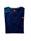 T-shirt bleu navy homme requin orange cœur de dévoreur