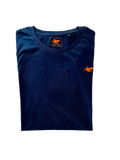 T-shirt bleu navy homme requin orange cœur de dévoreur