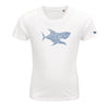 T-shirt enfant blanc requin ajoure