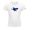 T-shirt enfant blanc requin motif bleu marine