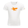 T-shirt enfant blanc requin motif orange