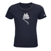 T-shirt enfant bleu marine chat gris