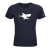 T-shirt enfant bleu marine requin motif blanc