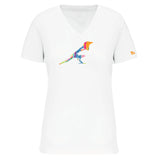 T-shirt femme blanc oiseau