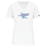 T-shirt femme blanc requin mariniere