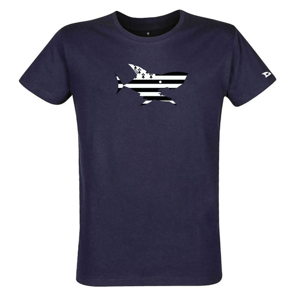 T-shirt homme bleu marine requin Gwen Ha Du