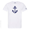 Dessin ANCRE Bleu Marine - T-shirt Blanc Col Rond