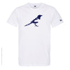 Dessin BIRD Bleu Marine - T-shirt Blanc Col Rond