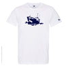 Dessin CARGO Bleu Marine - T-shirt Blanc Col Rond